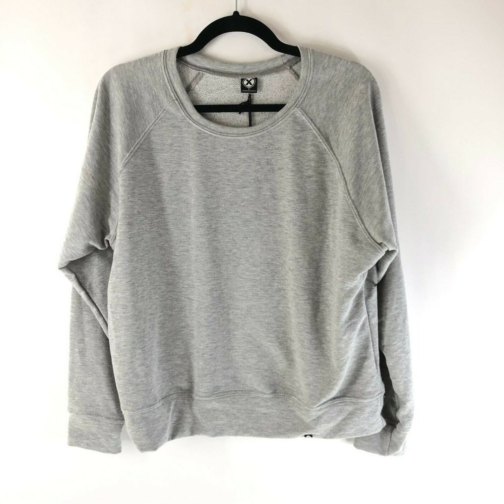 Circle X Womens Sweatshirt Crew Neck Pullover Basic Gray Size M